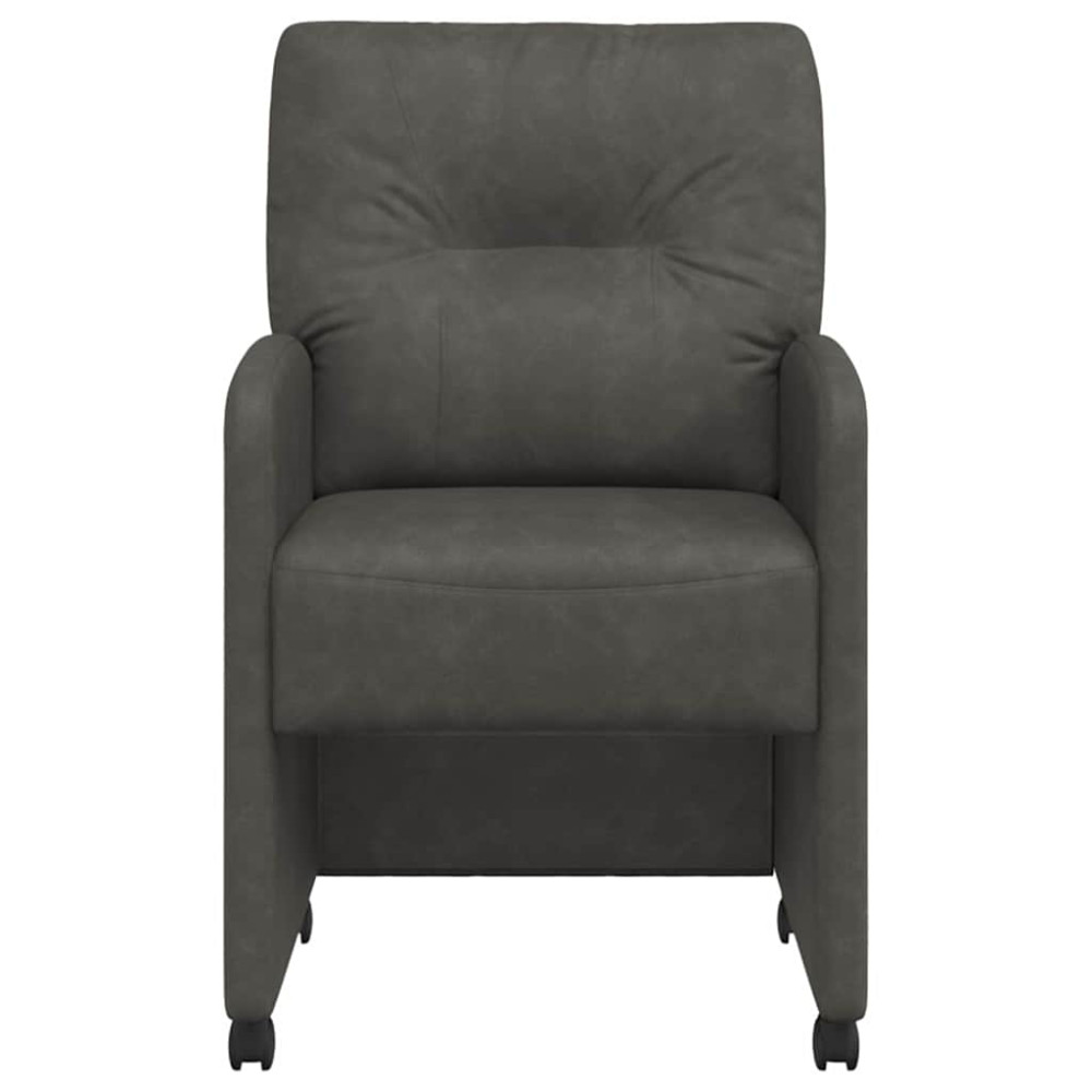 Produktbild för Matstolar med hjul 2 pcs Svart 57 x 67 x 95 cm Konstläder