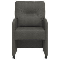 Produktbild för Matstolar med hjul 2 pcs Svart 57 x 67 x 95 cm Konstläder