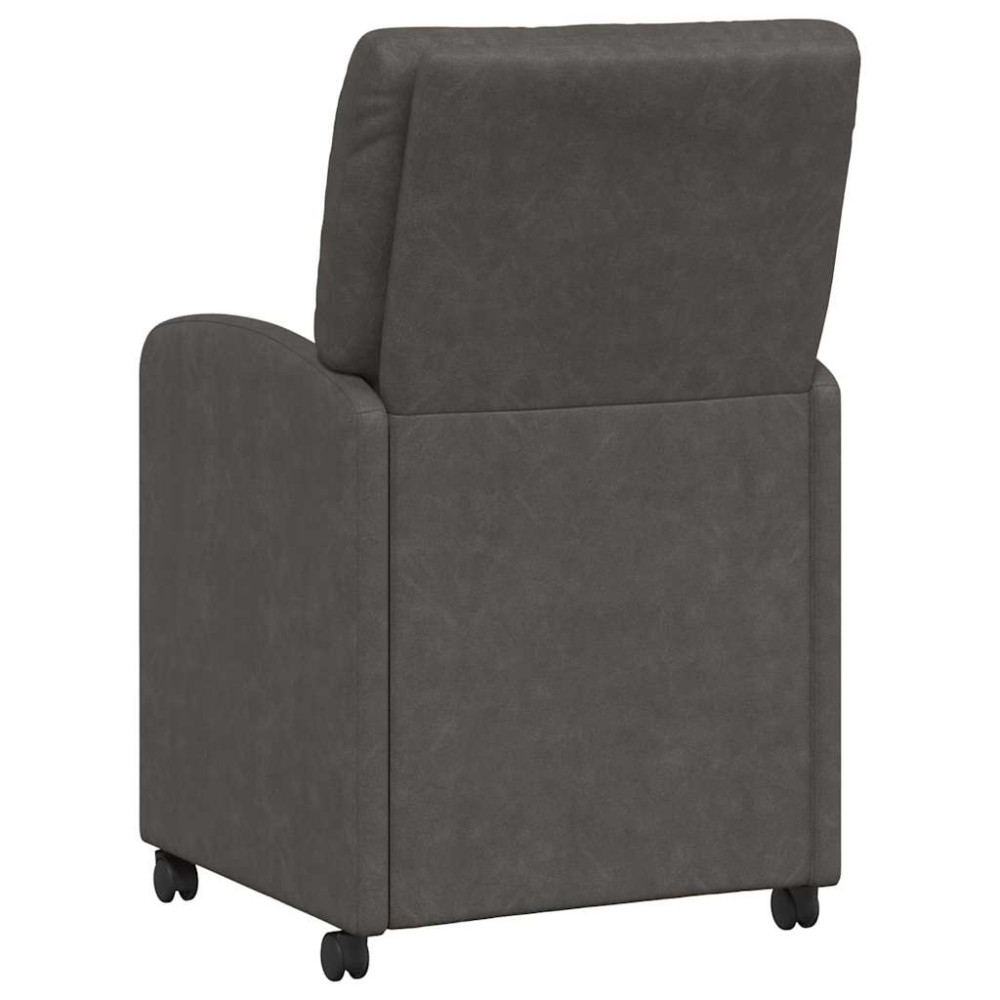 Produktbild för Matstolar med hjul 2 pcs Svart 57 x 67 x 95 cm Konstläder
