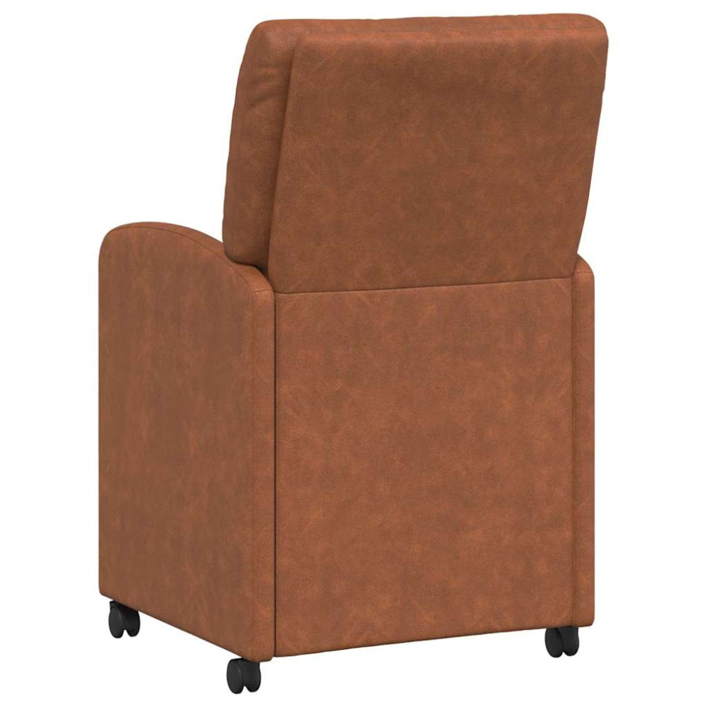 Produktbild för Matstolar med hjul 2 pcs Brun 57 x 67 x 95 cm Konstläder