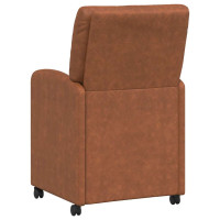 Produktbild för Matstolar med hjul 2 pcs Brun 57 x 67 x 95 cm Konstläder