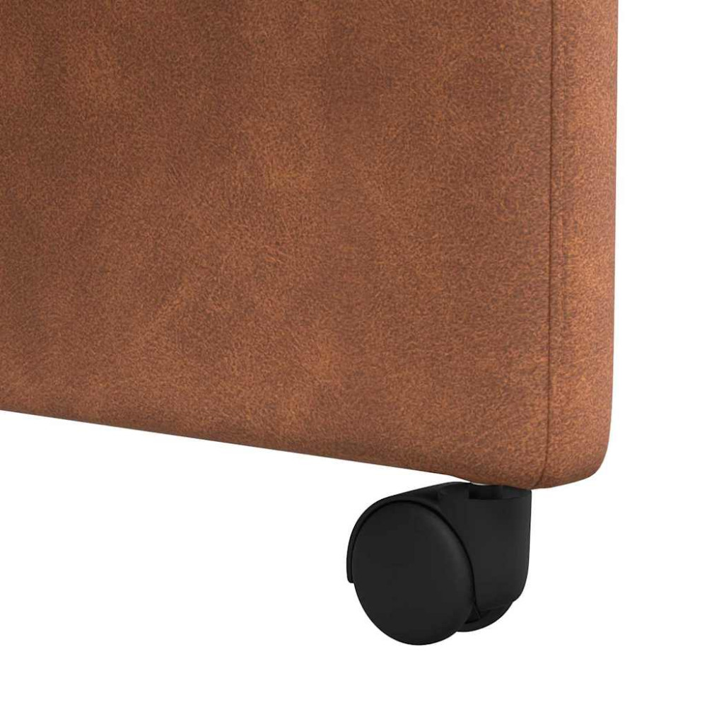 Produktbild för Matstolar med hjul 2 pcs Brun 57 x 67 x 95 cm Konstläder