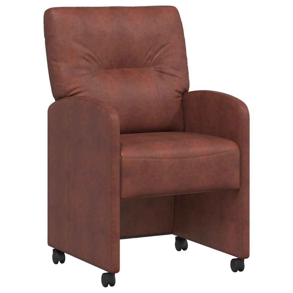 Produktbild för Matstolar med hjul med hjul 2 pcs Skinande brun 57 x 67 x 95 cm