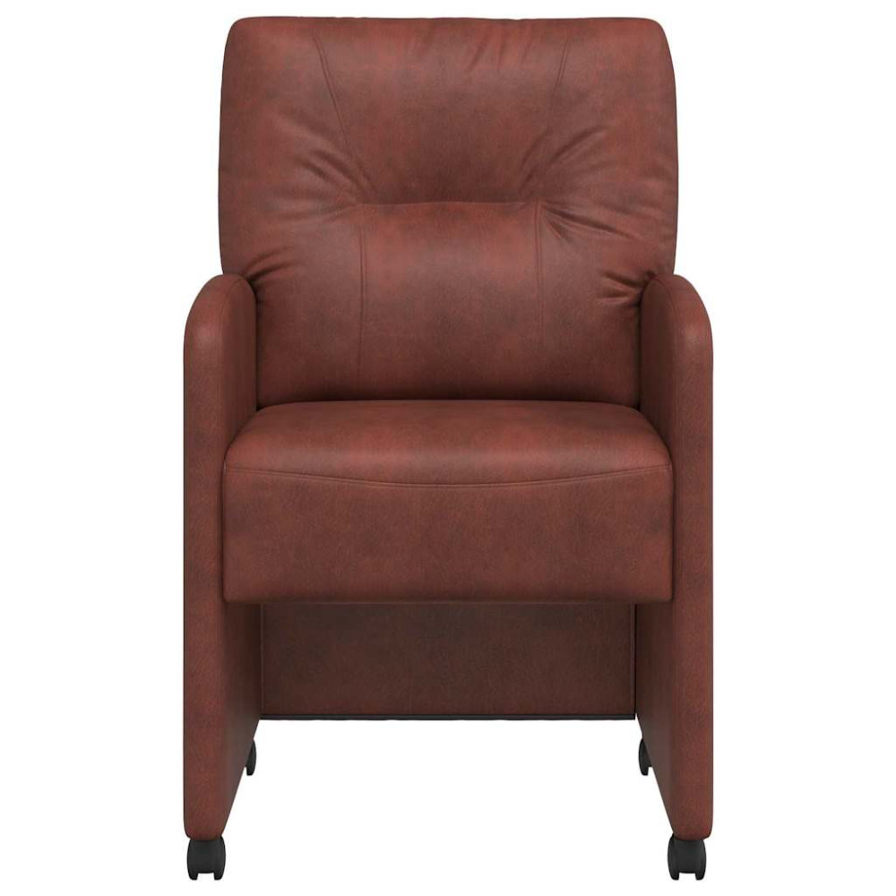 Produktbild för Matstolar med hjul med hjul 2 pcs Skinande brun 57 x 67 x 95 cm
