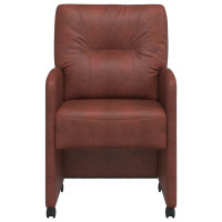 Produktbild för Matstolar med hjul med hjul 2 pcs Skinande brun 57 x 67 x 95 cm