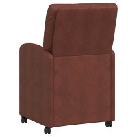 Produktbild för Matstolar med hjul med hjul 2 pcs Skinande brun 57 x 67 x 95 cm