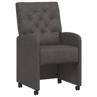 Produktbild för Matstolar med hjul 2 pcs Svart 58 x 67 x 97 cm Konstläder