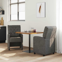 Produktbild för Matstolar med hjul 2 pcs Svart 58 x 67 x 97 cm Konstläder