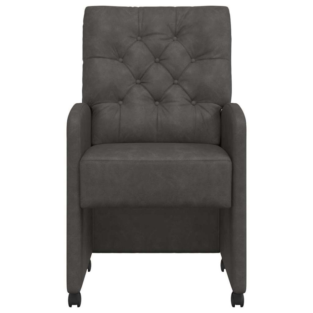 Produktbild för Matstolar med hjul 2 pcs Svart 58 x 67 x 97 cm Konstläder