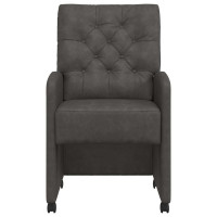 Produktbild för Matstolar med hjul 2 pcs Svart 58 x 67 x 97 cm Konstläder