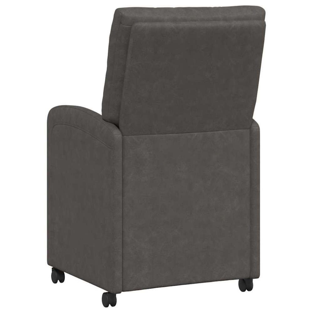 Produktbild för Matstolar med hjul 2 pcs Svart 58 x 67 x 97 cm Konstläder