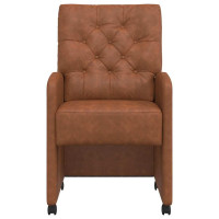 Produktbild för Matstolar med hjul 2 pcs Brun 58 x 67 x 97 cm Konstläder