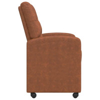 Produktbild för Matstolar med hjul 2 pcs Brun 58 x 67 x 97 cm Konstläder