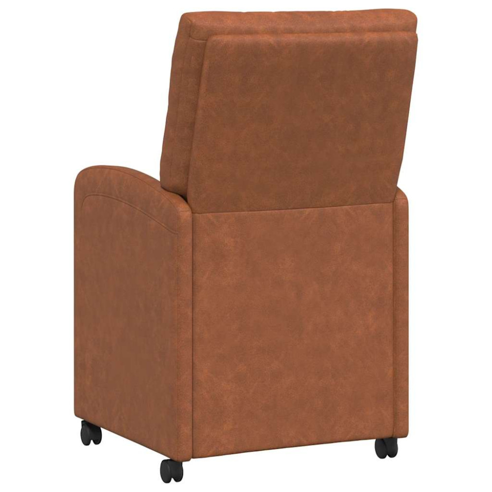 Produktbild för Matstolar med hjul 2 pcs Brun 58 x 67 x 97 cm Konstläder