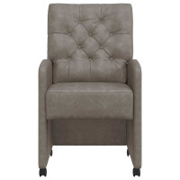 Produktbild för Matstolar med hjul 2 pcs Grå 58 x 67 x 97 cm Konstläder