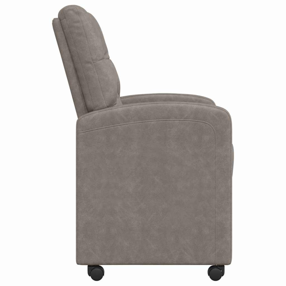 Produktbild för Matstolar med hjul 2 pcs Grå 58 x 67 x 97 cm Konstläder