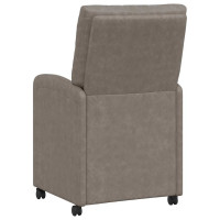 Produktbild för Matstolar med hjul 2 pcs Grå 58 x 67 x 97 cm Konstläder