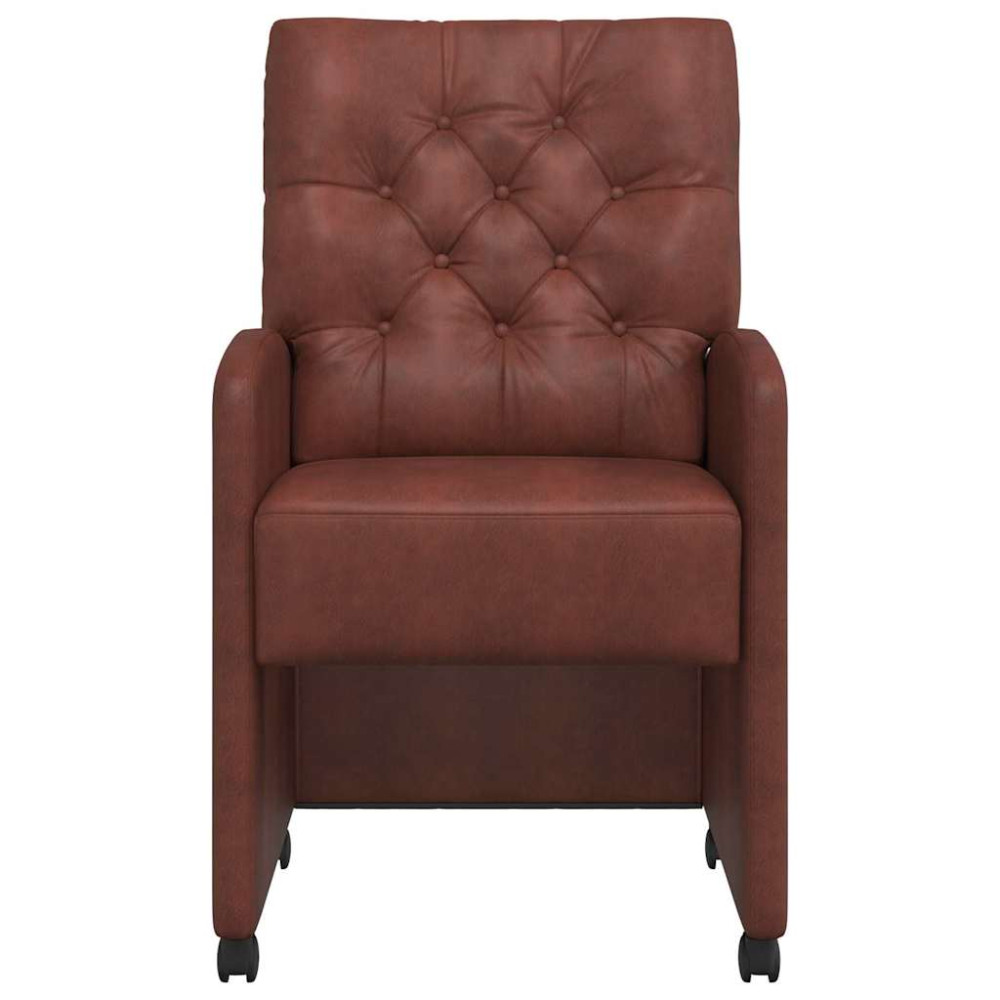 Produktbild för Matstolar med hjul med hjul 2 pcs Skinande brun 58 x 67 x 97 cm