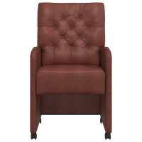 Produktbild för Matstolar med hjul med hjul 2 pcs Skinande brun 58 x 67 x 97 cm