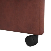 Produktbild för Matstolar med hjul med hjul 2 pcs Skinande brun 58 x 67 x 97 cm
