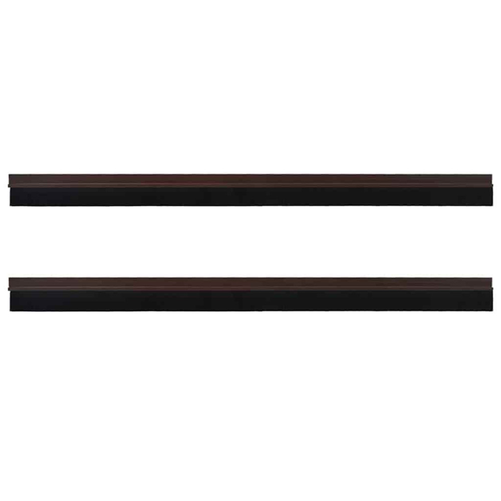 Produktbild för Självhäftande dörrborstlist 2 pcs Brun 100 cm Aluminiumlegering
