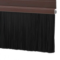 Produktbild för Självhäftande dörrborstlist 2 pcs Brun 100 cm Aluminiumlegering