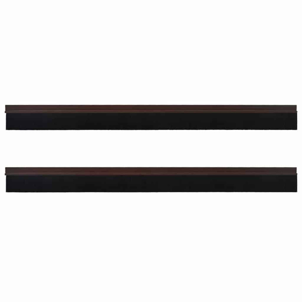Produktbild för Självhäftande dörrborstlist 2 pcs Brun 100 cm Aluminiumlegering