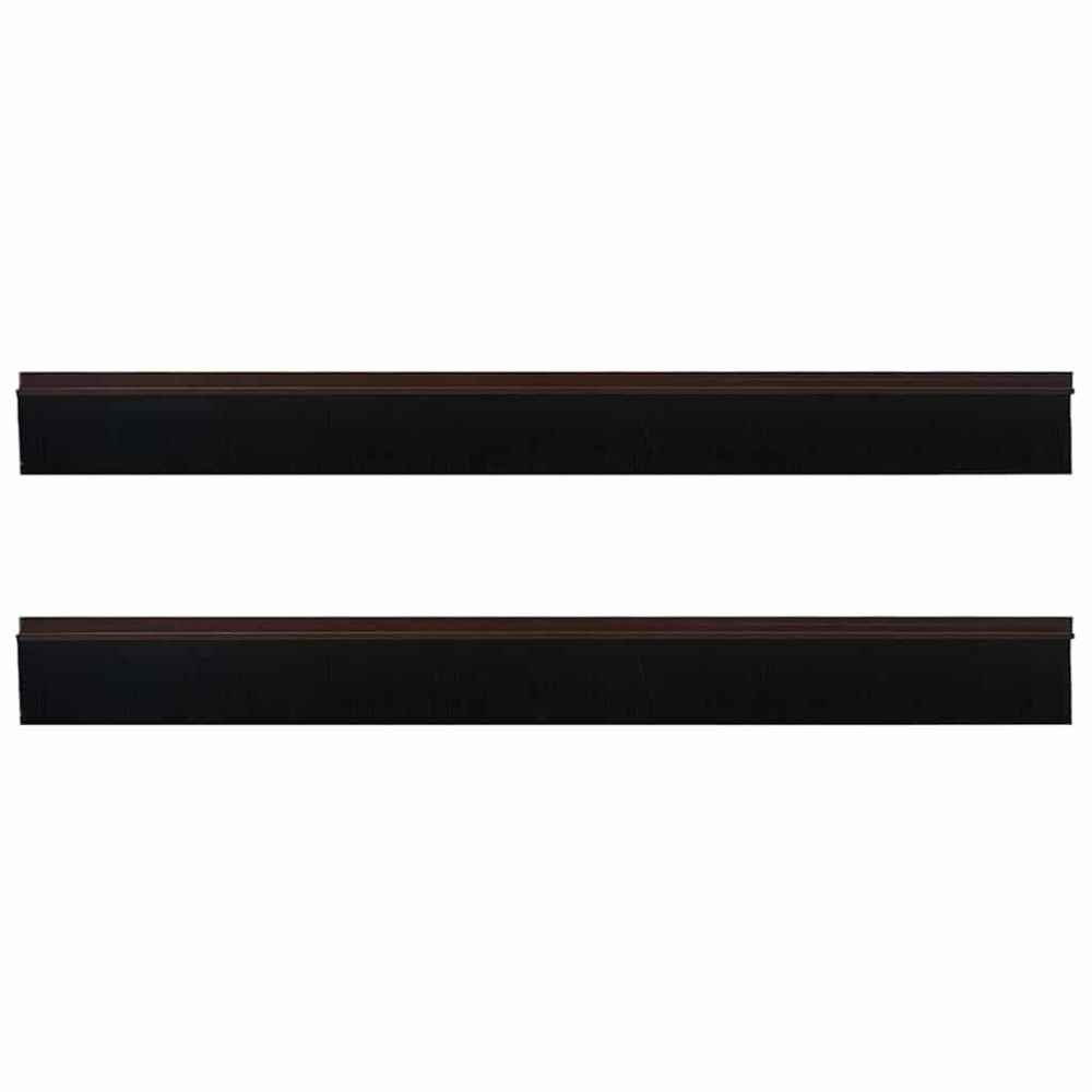 Produktbild för Självhäftande dörrborstlist 2 pcs Brun 100 cm Aluminiumlegering