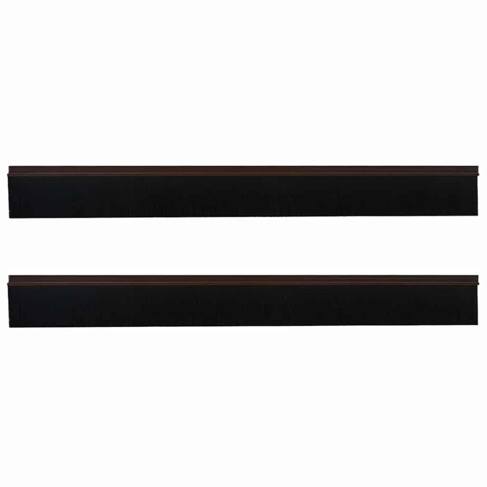 Produktbild för Självhäftande dörrborstlist 2 pcs Brun 100 cm Aluminiumlegering