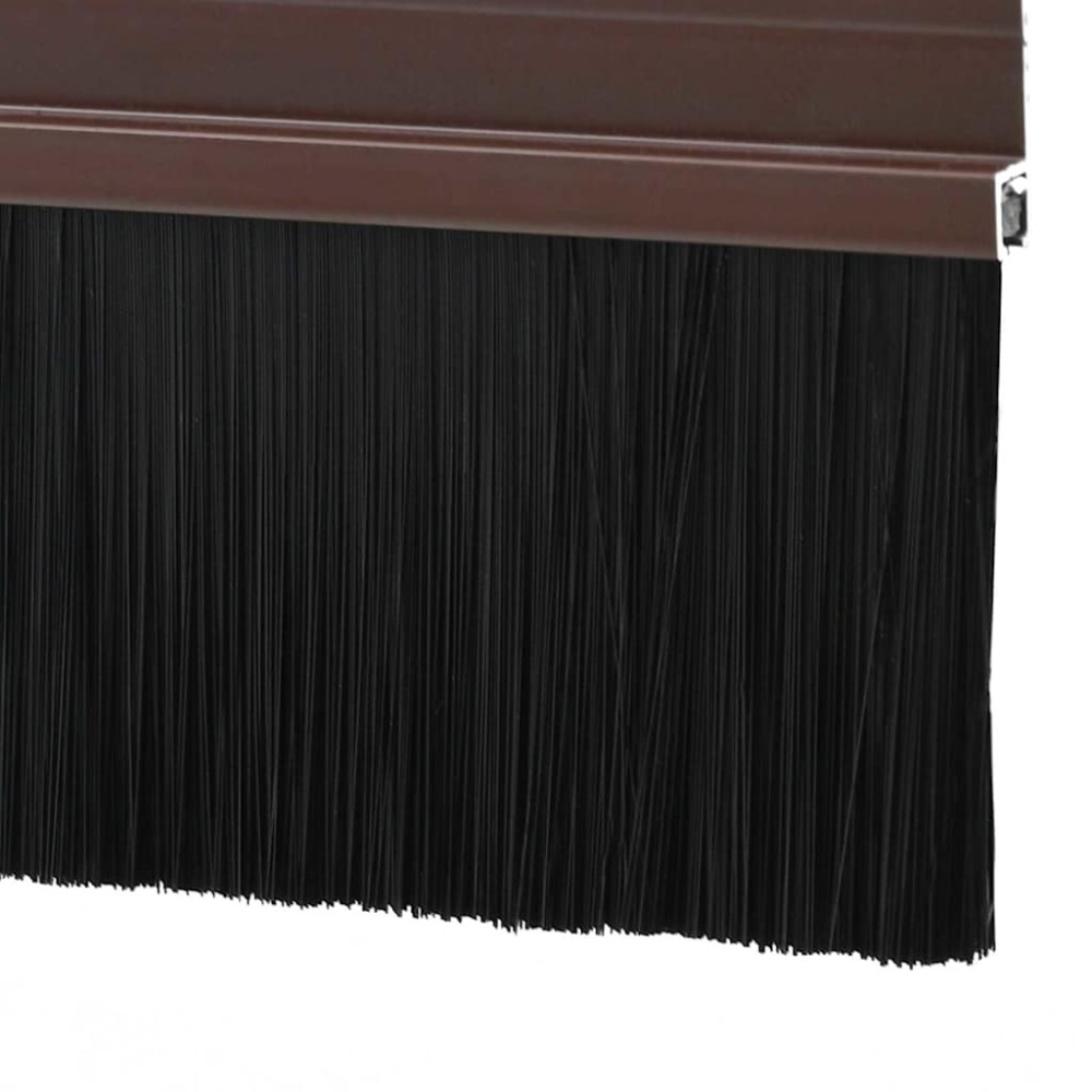 Produktbild för Självhäftande dörrborstlist 6 pcs Brun 100 cm Aluminiumlegering