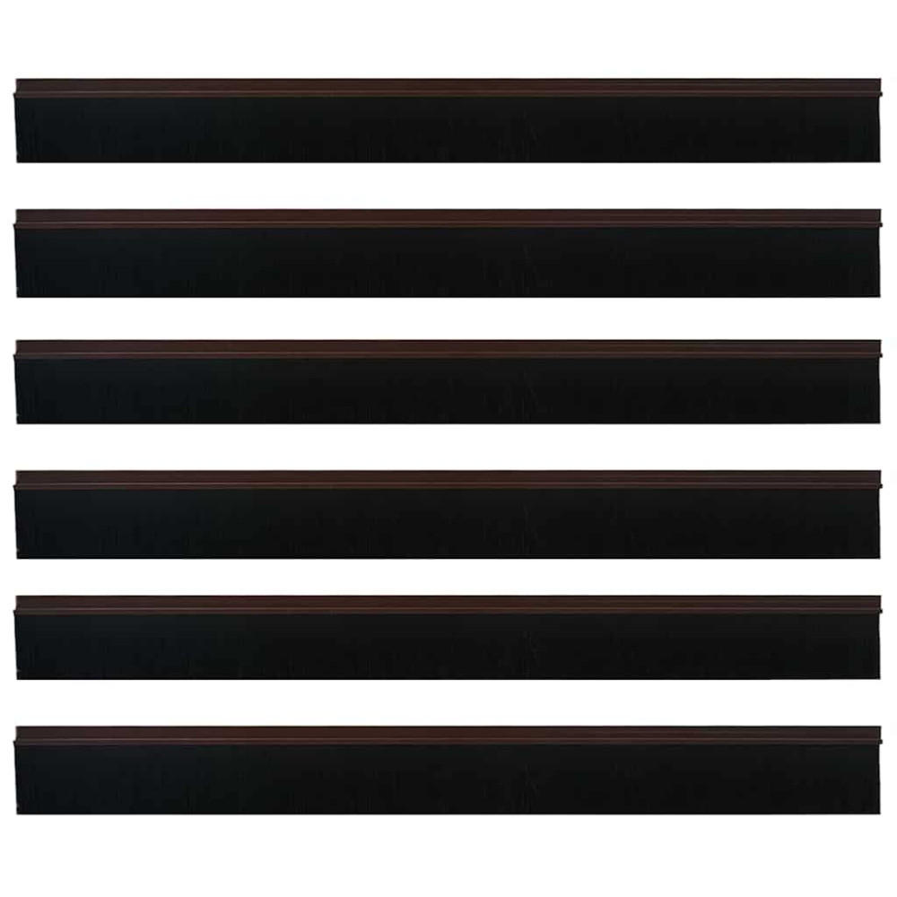 Produktbild för Självhäftande dörrborstlist 6 pcs Brun 100 cm Aluminiumlegering