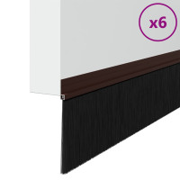 Produktbild för Självhäftande dörrborstlist 6 pcs Brun 100 cm Aluminiumlegering