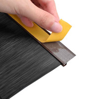 Produktbild för Självhäftande dörrborstlist 6 pcs Brun 100 cm Aluminiumlegering