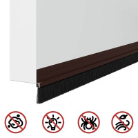 Produktbild för Självhäftande dörrborstlist 6 pcs Brun 100 cm Aluminiumlegering
