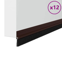 Produktbild för Självhäftande dörrborstlist 12 pcs Brun 100 cm