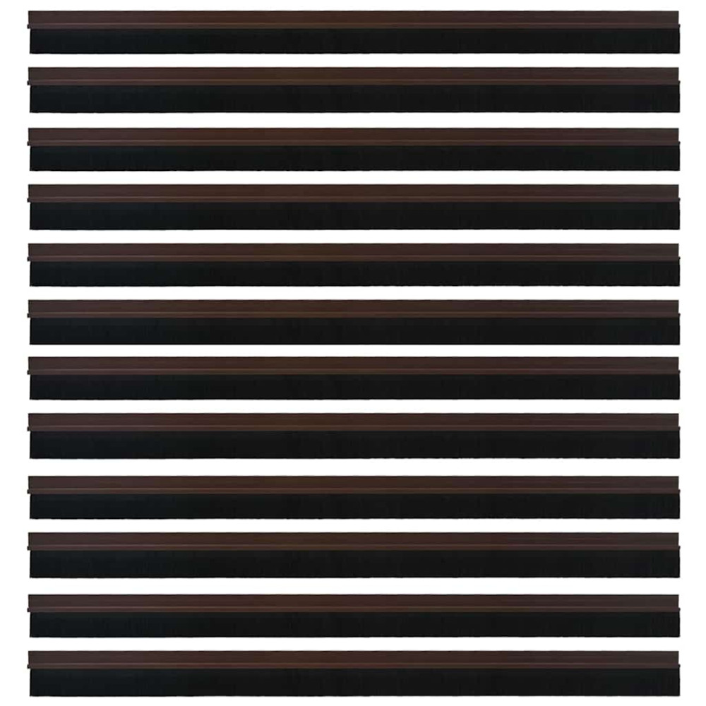 Produktbild för Självhäftande dörrborstlist 12 pcs Brun 100 cm