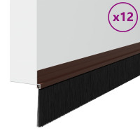 Produktbild för Självhäftande dörrborstlist 12 pcs Brun 100 cm