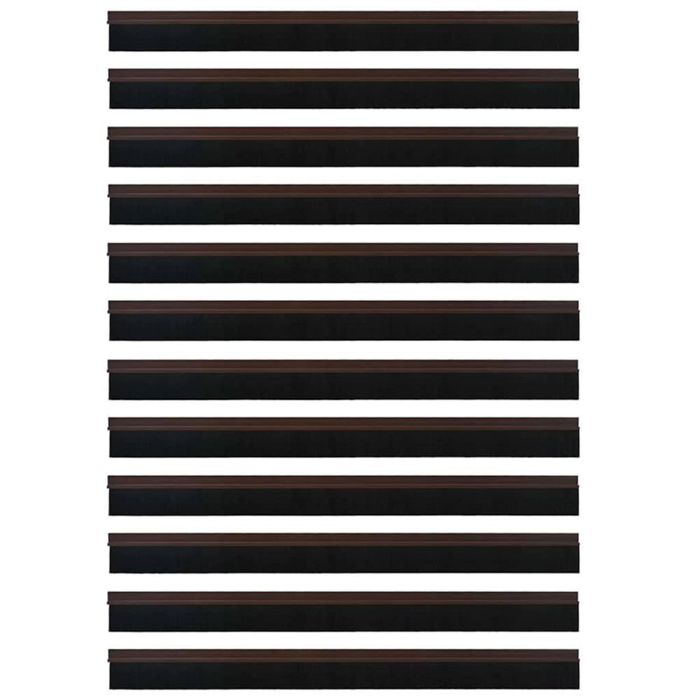 Produktbild för Självhäftande dörrborstlist 12 pcs Brun 100 cm