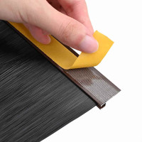 Produktbild för Självhäftande dörrborstlist 12 pcs Brun 100 cm