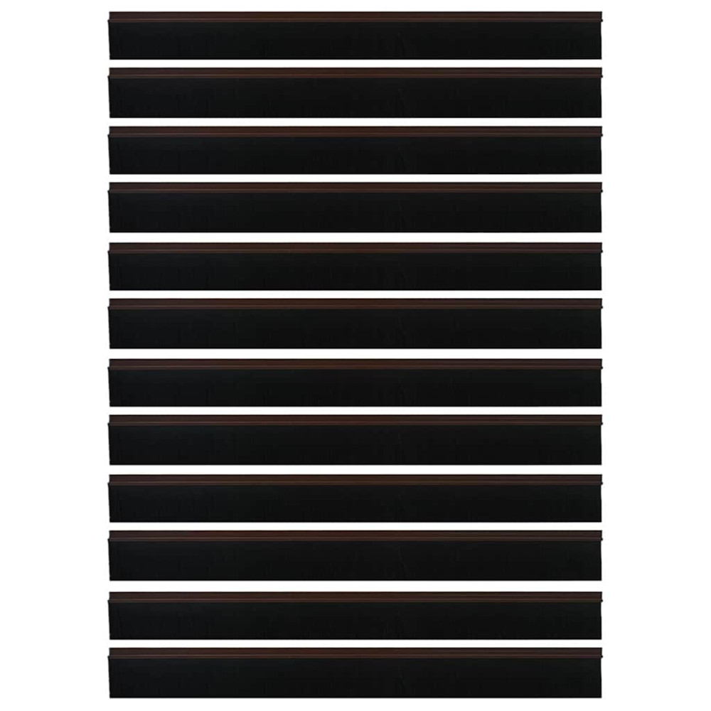 Produktbild för Självhäftande dörrborstlist 12 pcs Brun 100 cm