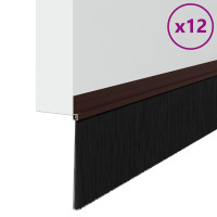 Produktbild för Självhäftande dörrborstlist 12 pcs Brun 100 cm