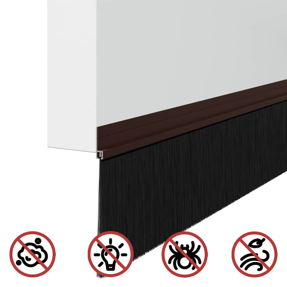 Produktbild för Självhäftande dörrborstlist 12 pcs Brun 100 cm