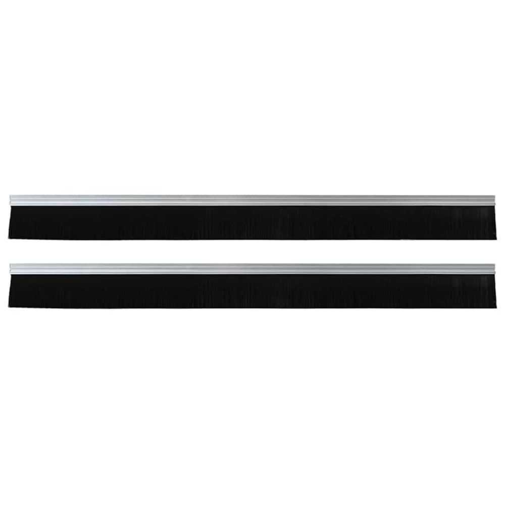 Produktbild för Självhäftande dörrborstlist 2 pcs Silver 100 cm