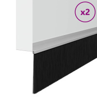 Produktbild för Självhäftande dörrborstlist 2 pcs Silver 100 cm