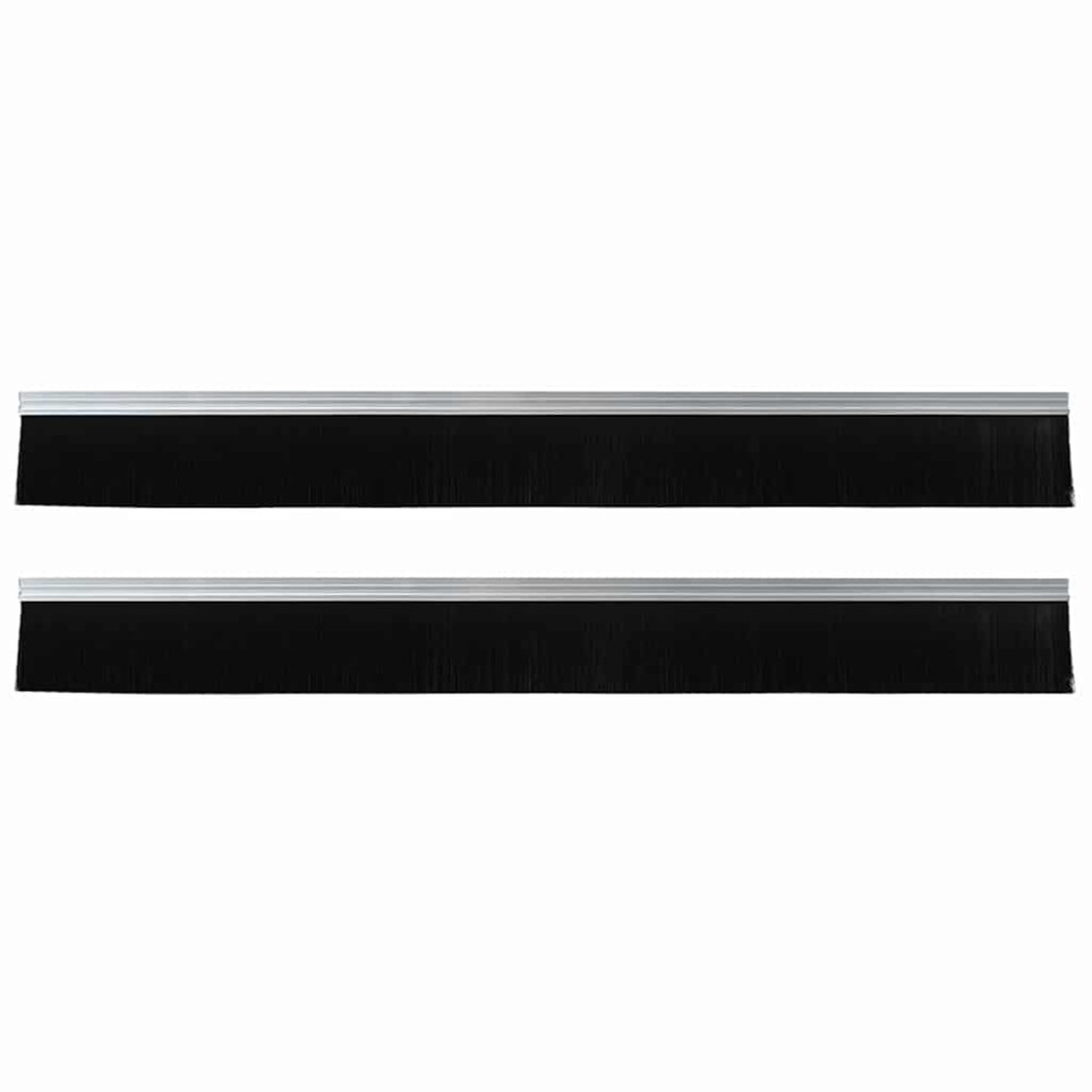 Produktbild för Självhäftande dörrborstlist 2 pcs Silver 100 cm