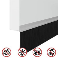 Produktbild för Självhäftande dörrborstlist 2 pcs Silver 100 cm