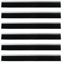 Produktbild för Självhäftande dörrborstlist 6 pcs Silver 100 cm
