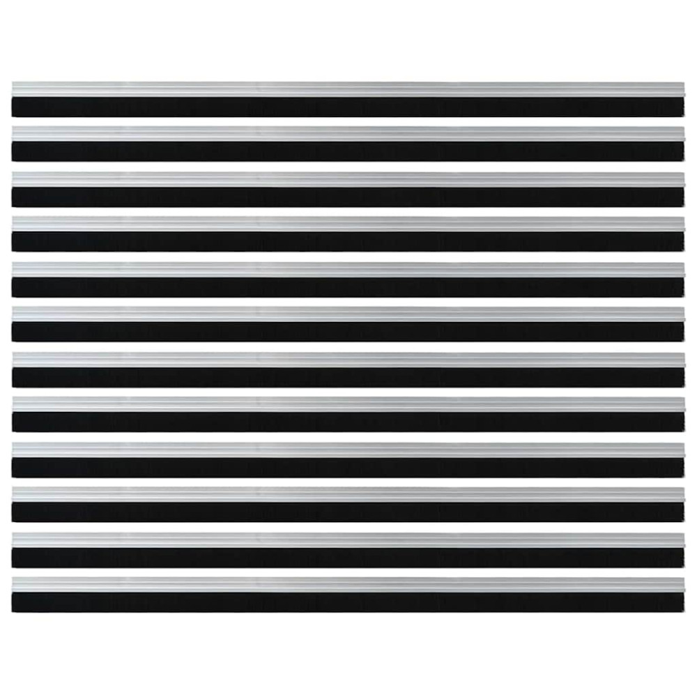 Produktbild för Självhäftande dörrborstlist 12 pcs Silver 100 cm