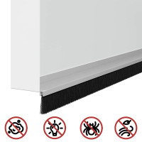 Produktbild för Självhäftande dörrborstlist 12 pcs Silver 100 cm