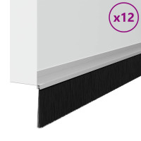 Produktbild för Självhäftande dörrborstlist 12 pcs Silver 100 cm